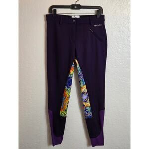 Buckwild Breeches Horse Riding Pants Womens Med Purple Horse‎ Print Equestrian
